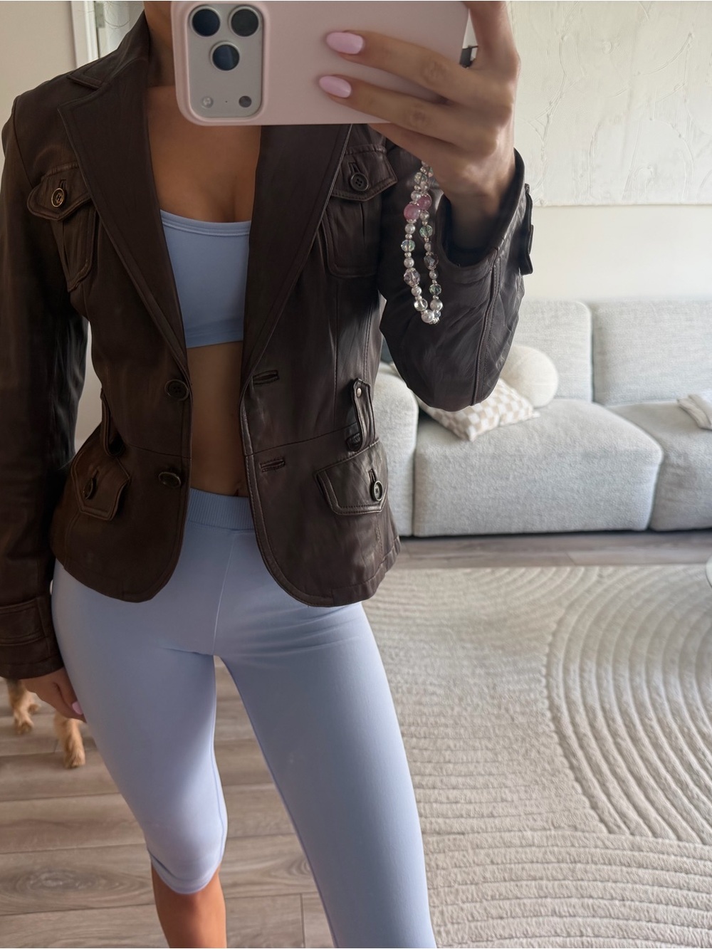 Danier Women's Brown Leather Jacket size small